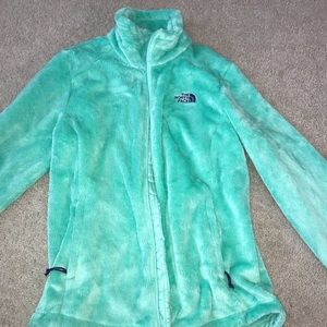 NWOT mint green north face fleece zip up jacket